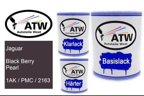 Jaguar, Black Berry Pearl, 1AK / PMC / 2163: 1L Lackdose + 1L Klarlack + 500ml Härter - Set, von ATW Autoteile West.